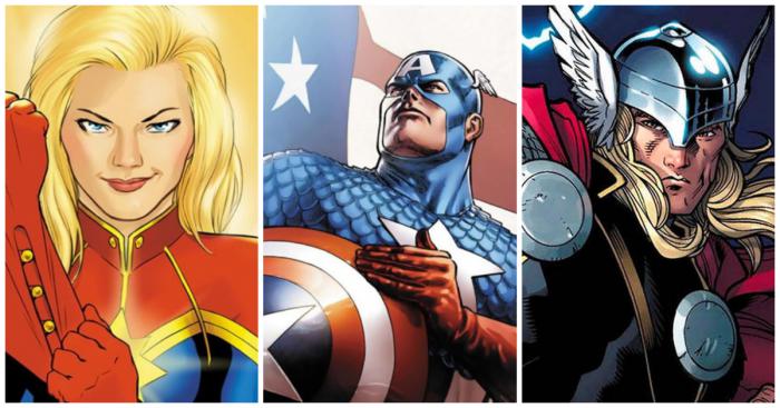 Captain Marvel, Captain America y Thor