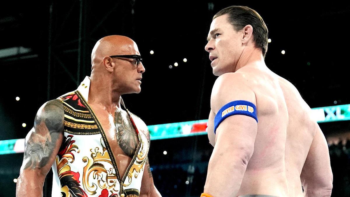 BLACK ADAM Star The Rock And PEACEMAKER's John Cena Came To Blows At WWE WRESTLEMANIA - VIDEO